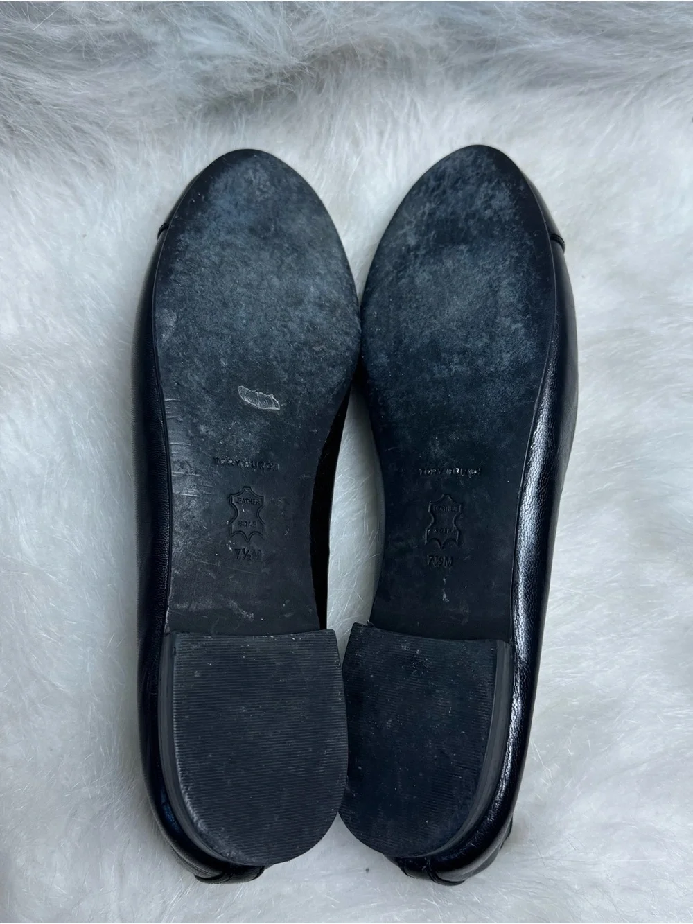 Tory Burch Patent Leather Cap Toe Bow Ballet Flats in Perfect Black 7.5